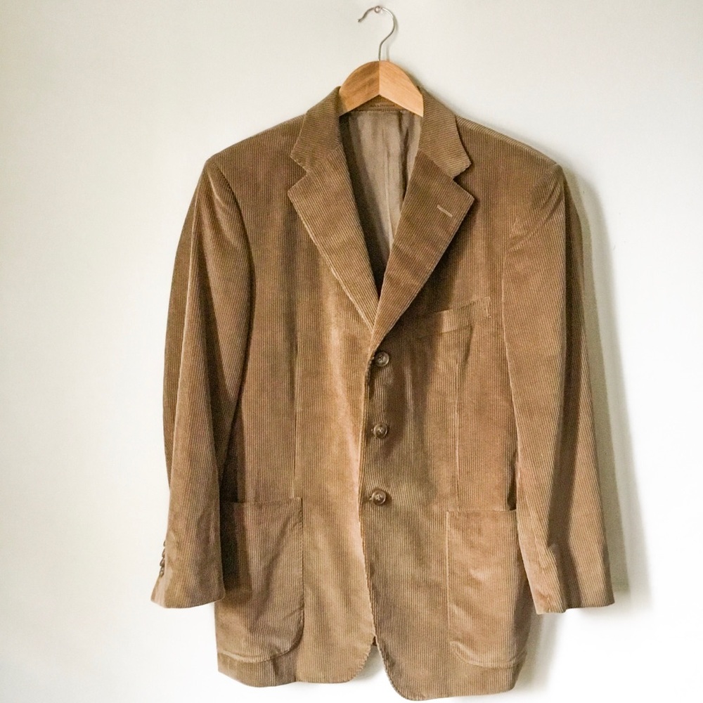 Ermenegildo Zenga Tan Cord Blazer, 38”